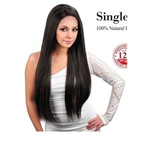 100% Human Hair Extensions Clip In Virgin Brazilian 14” 20A Grade Natural Black‍